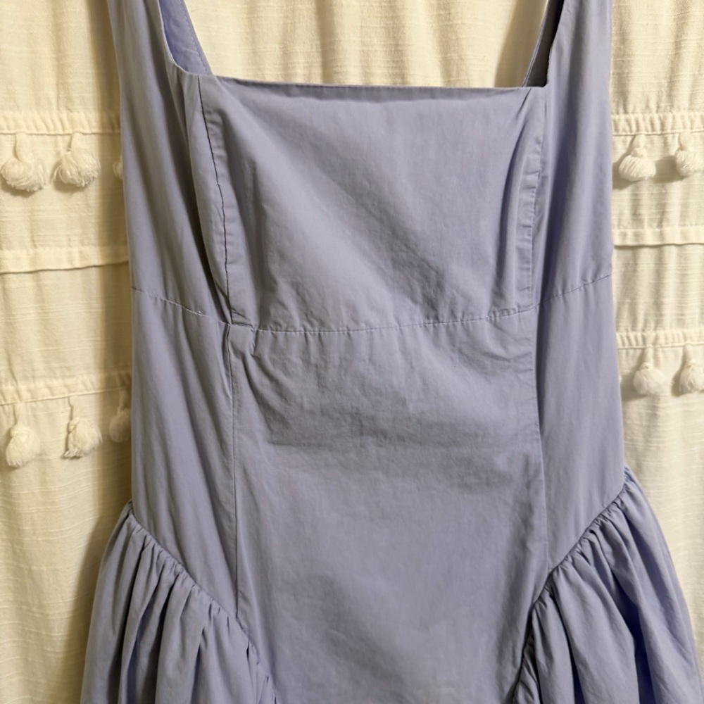 ASTR THE LABEL Vinya Poplin Drop Waist Dress Periwinkle Blue Size Small - Picture 11 of 13